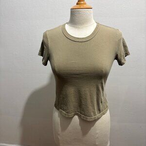 Buck Mason short sleeve Pima Slim Crew tee in light olive